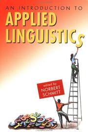 Cover of: An introduction to applied linguistics