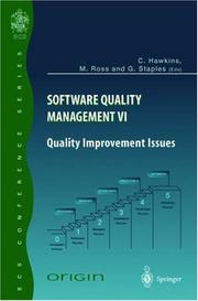 Cover of: Software quality management VI: quality improvement issues