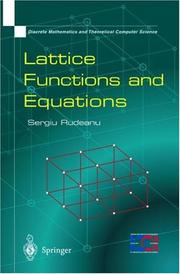 Cover of: Lattice Functions and Equations (Discrete Mathematics and Theoretical Computer Science)
