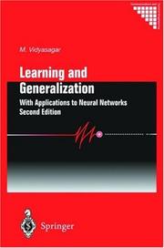 Cover of: Learning and Generalization by Mathukumalli Vidyasagar