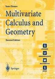 Cover of: Multivariate calculus and geometry by Seán Dineen