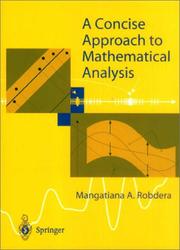 Cover of: A Concise Approach to Mathematical Analysis