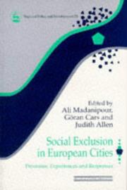 Social exclusion in European cities by Ali Madanipour