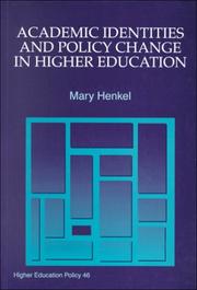 Cover of: Academic Identities and Policy Change in Higher Education (Higher Education Policy Series)