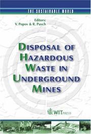 Cover of: Disposal of Hazardous Waste in Underground Mines (Sustainable World) | 