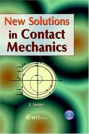 Cover of: New solutions in contact mechanics