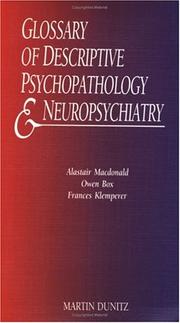 Cover of: Glossary of Descriptive Neuropsychopharmacology and Neuropsychiatry (Medical Pocketbook)