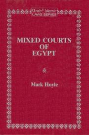 Cover of: Mixed courts of Egypt by Mark S. W. Hoyle