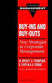 Cover of: Buy-ins and Buy-outs:New Strategies in Corporate Management (International Management Series)