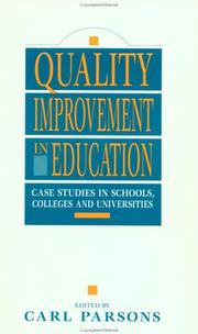 Cover of: Quality improvement in education: case studies in schools, colleges, and universities