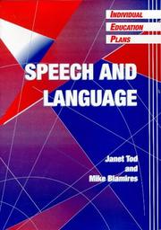 Cover of: Speech and language by Janet Tod