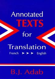 Cover of: Annotated texts for translation by B. J. Adab