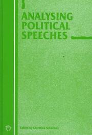 Cover of: Analysing political speeches by edited by Christina Schäffner.