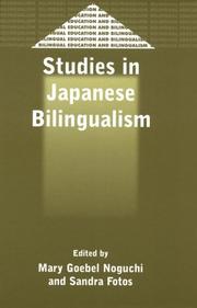 Cover of: Studies in Japanese bilingualism by edited by Mary Goebel Noguchi and Sandra Fotos.