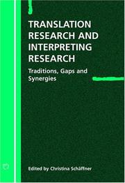 Cover of: Translation Research and Interpreting Research | Christina Schaffner