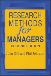 Cover of: Research methods for managers by Gill, John