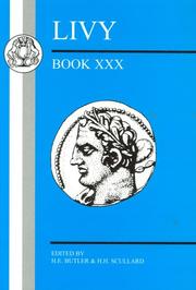 Cover of: Livy Book XXX (Bcpaperbacks) (Bcpaperbacks) by H.E. Butler, H.H. Scullard