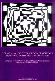 Cover of: BPS manual of psychology practicals: experiment, observation, and correlation