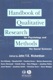 Cover of: Handbook of Qualitative Research Methods for Psychology and the Social Sciences