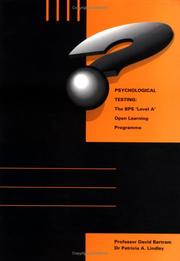 Cover of: Psychological Testing: BPS Open Learning Programme