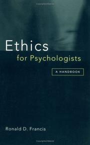 Cover of: Ethics for Psychologists: A Handbook