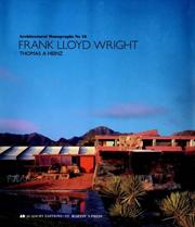 Cover of: Frank Lloyd Wright (Architectural Monographs, No. 18)