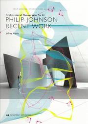 Cover of: Philip Johnson: recent work