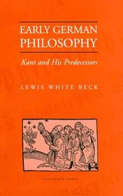 Cover of: Early German Philosophy by Lewis White Beck