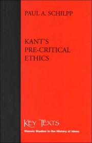 Cover of: Kant's Pre-Critical Ethics (Key Texts : Classic Studies in the History of Ideas)