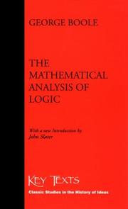 Cover of: The Mathematical Analysis of Logic (Key Texts)