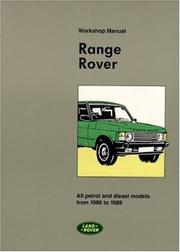 Cover of: Range Rover Petr. & Diesel WSM 1986-89 (Workshop Manuals) by Brooklands Books Ltd, Brooklands Books Ltd