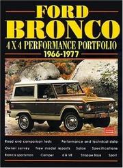 Cover of: Ford Bronco, 1966-1977-PP (Performance Portfolio) by R.M. Clarke