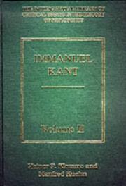 Cover of: Immanuel Kant by edited by Heiner F. Klemme and Manfred Kuehn.