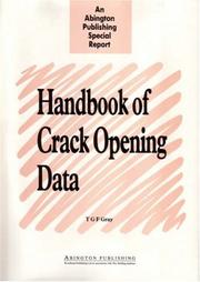 Handbook of crack opening data by T. G. F. Gray