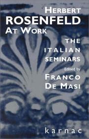 Cover of: Herbert Rosenfeld at Work by Franco de Masi
