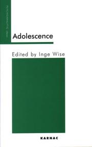 Cover of: Adolescence (Psychoanalytic Ideas) by Inge Wise