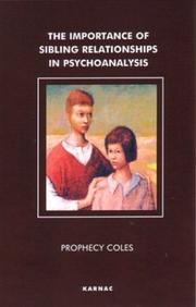 Cover of: The Importance of Sibling Relationships in Psychoanalysis