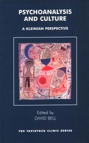 Cover of: Psychoanalysis and Culture: A Kleinian Perspective (Tavistock Clinic)