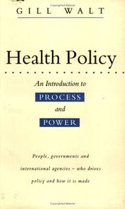 Cover of: Health Policy | Gill Walt