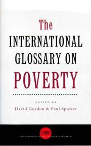 Cover of: The international glossary on poverty