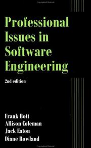 Cover of: Professional issues in software engineering
