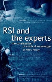 Cover of: RSI and the experts by Hilary Arksey