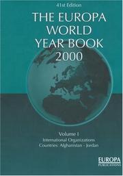 Cover of: The Europa World Year Book 2000 by Europa Publishe, Europa Publishe