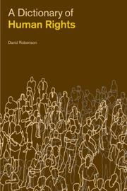 Cover of: A Dictionary of Human Rights by David Robertson