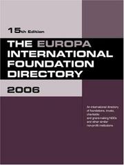 Cover of: The Europa International Foundation Directory 2006 (International Foundation Directory)