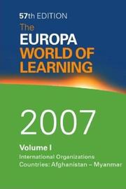 Cover of: The Europa World of Learning 2007 (Europa World of Learning) by 