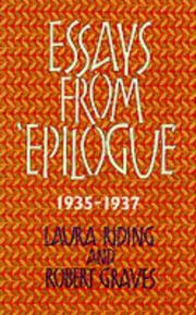 Cover of: Essays from "Epilogue," 1935-1937 by Laura Riding