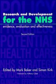 Cover of: Research and development for the NHS | 
