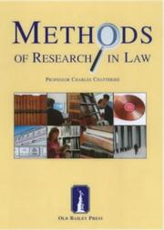 Cover of: Methods of Research in Law