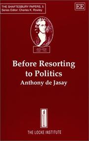 Cover of: Before resorting to politics